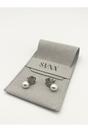 Silver Floral Pearl Stud Earrings in Silver, Image 1 of 4