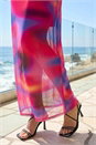 Pink Dusk Blurred Mesh Maxi Dress, Image 4 of 4
