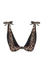 Multi Leopard Print Off-Shoulder Bikini Top, Image 4 of 5