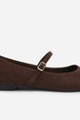 Dark Brown Novalee Pointed Toe Mary Jane Front Strap Ballet Flats, Image 6 of 7