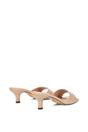 Beige 'Pearl' Square Toe Stiletto Kitten Heel Mule Sandals, Image 4 of 6