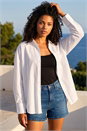 White Petite Cotton Button Up Pocket Shirt, Image 1 of 4
