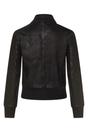 Black Womens Leather MA-1 Varsity Jacket - Ann, Image 4 of 5