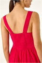 PINK Seersucker Button Midi Sundress, Image 5 of 5