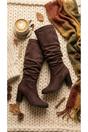 Chocolate iKrush Chocolate Lunara Suede Knee High Block Heel Boots, Image 3 of 8