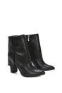 Black 'Ayla' Fold Over Ankle Boots Layered Point Toe Block Heel Booties, Image 5 of 6