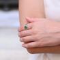 Silver Sterling Silver Green Claddagh Ring, Image 6 of 8