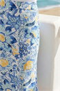 Blue Floral Print Stretch Midi Skirt , Image 4 of 4