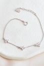 Silver Sterling Silver CZ Tiny Flower Bracelet, Image 1 of 3