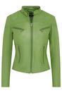 Green Slim-Fit Leather Biker Jacket-Tulsa, Image 2 of 7