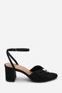 Black Bluebird Block Heel Ruched Buckle Sandal, Image 2 of 6