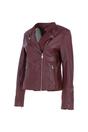 Burgundy Ashwood Leather Burgundy 'Vento' Real Leather Biker Jacket, Image 3 of 5