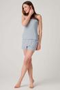 Light Blue "Cornish" Bamboo Lace Camisole Short Pyjama Set, Image 2 of 6