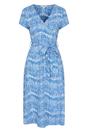 Blue Santorini Wrap Midi Dress, Image 1 of 3