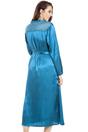Teal Camille Lingerie Teal Full Length Long Sleeve Plain Satin Wrap, Image 2 of 5