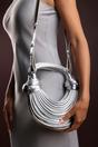 Silver Blossom Curved Metallic Shoulder Bag, Image 5 of 5