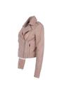 Stone 'Brooklyn' Short Leather Biker Jacket, Image 3 of 5