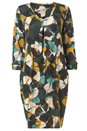 Green Leaf Print 3/4 Sleeve Slouch Dress, Image 5 of 5