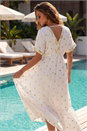 Ivory  Sequin Embellished Tassel Midi Dress , Image 2 of 4