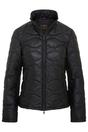 Black Infinity Leather Black Puffer Quilted Bomber Leather Jacket, Image 1 of 7