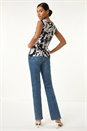 Black Abstract Cowl Neck Vest Top, Image 3 of 5