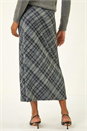 Dark Grey Check Shadow Panel Skirt, Image 4 of 5