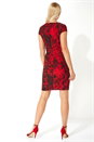 Red Snake Print Shutter Pleat Dress, Image 3 of 5