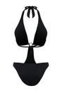 Black Halterneck Cut Out Detail Swimsuit, Image 3 of 4