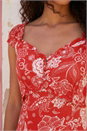Red Petite Paisley Midi Dress, Image 4 of 4