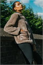 Beige Faux Fur Borg Front Pocket Jacket, Image 1 of 7