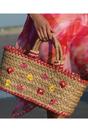 Pink Pia Rossini Pink Kaylee - Straw Beach Basket, Image 3 of 3