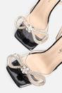 Black Glimmer Black Wrap Around Square Toe Heels, Image 4 of 4