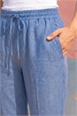 Blue Petite Drawstring Trousers, Image 4 of 4