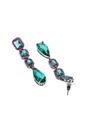 Green Geometric Drop Earrings, Image 3 of 5
