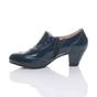 Navy Blue AJVANI Navy Blue Mid Cuban Heel Brogue Button Ankle Boots, Image 3 of 6