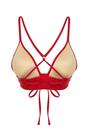 Red Textured Push Up Triangle Bikini Top with Supportive Underband, Image 3 of 5