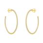 Gold Sterling Silver Large Stud Hoop Earring With Interior Gemstones, Image 1 of 1