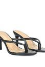 Black XY LONDON Black 'Celina' Stiletto High Heel Mules With Thong Strap, Image 3 of 6