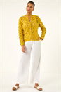 Yellow Crochet Knit Cardigan, Image 2 of 4