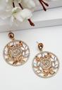 Gold AVANT-GARDE PARIS Gold Diva Collection Elegant Hollow Floral Drop Earrings, Image 2 of 5