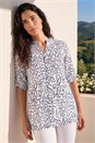 Navy Classic Swirl Button Top, Image 1 of 3