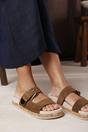 Khaki Avenue Large Buckle Footbed Khaki Suede Sandal, Image 6 of 6