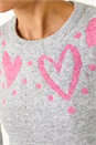 Grey Heart Detail Knit Jumper, Image 5 of 6