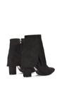 Black XY LONDON Black 'Ayla' Fold Over Ankle Boots Layered Point Toe Block Heel Booties, Image 4 of 6
