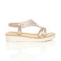 Rose Gold AJVANI Rose Gold Flatform Diamante T-Bar Slingback Sandals, Image 2 of 6