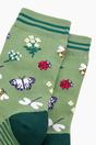 Green Garden Ladybird Butterfly Bamboo Socks, Image 2 of 4