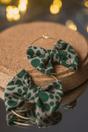 Green Fabric Bow Hoop Earrings, Image 2 of 2