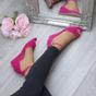 Fuchsia AJVANI Fuchsia Mid Wedge Heel Ankle Strap Sandals, Image 5 of 6