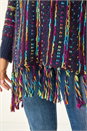 Midnight Blue Fringe Hem Knit Longline Jumper, Image 5 of 5