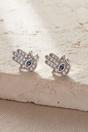 Silver Mia Gioielli Silver Sterling Silver Cz Hamsa Hand Studs, Image 2 of 2